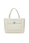 Calvin Klein Дамска чанта Ck Medium Shopper_Tex K60K613178 Бял - Mera.bg