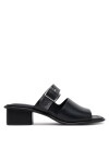 Calvin Klein Jeans Чехли Heel Square Mg Buckle Lth YW0YW01701 Черен - Mera.bg