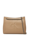 Calvin Klein Jeans Дамска чанта Sculpted Chain Shoulder Bag LV04K3163G Бежов - Mera.bg