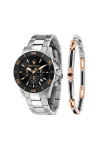 Maserati Комплект часовник и гривна Competizione Diver Chronograph Gift SET R8873600001 Сребрист - Mera.bg