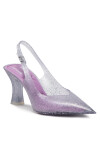 Melissa Сандали Slingback Heel + Larroude 33606 Clear Glitter Silver AC619 - Mera.bg