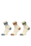 New Balance Дълги чорапи Active Lifestyle Striped Crew LAS35210AS3 Екрю - Mera.bg