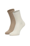 Nine West Дълги чорапи CEO_AS_NW_08_W_AW25 (2 PACK) Екрю - Mera.bg