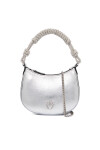 PINKO Дамска чанта Half Moon Baby C + Manico Al 25-26 PLTT 105913 A2WD Сребрист - Mera.bg