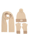 Roxy Комплект шапка шал и ръкавици RX-KF-001-AW24 Бежов - Mera.bg
