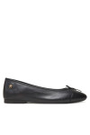 Tommy Hilfiger Балеринки Toe Cap Leather Ballerina FW0FW08759 Черен - Mera.bg