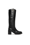 Tommy Hilfiger Ботуши Riding Lthr Long Boot Block Heel FW0FW08777 Черен - Mera.bg