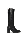 Tommy Hilfiger Ботуши Stacked Heel Leather Long Boot FW0FW08865 Черен - Mera.bg