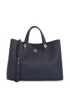 Tommy Hilfiger Дамска чанта Th Emblem Satchel AW0AW15177 Тъмносин - Mera.bg