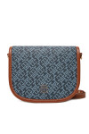 Tommy Hilfiger Дамска чанта Th Monoplay Leather Saddle Bag AW0AW17414 Тъмносин - Mera.bg