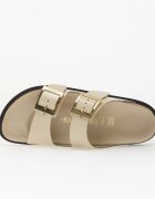 Birkenstock Arizona Droplet Buckle Natural Leather Patent Women High-Shine Ecru