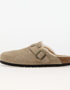 Birkenstock Boston Shearling Suede Leather/Fur Taupe