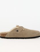 Birkenstock Boston Shearling Suede Leather/Fur Taupe