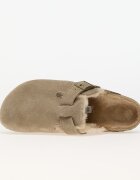 Birkenstock Boston Shearling Suede Leather/Fur Taupe