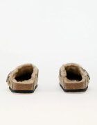 Birkenstock Boston Shearling Suede Leather/Fur Taupe