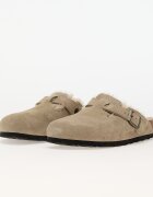 Birkenstock Boston Shearling Suede Leather/Fur Taupe