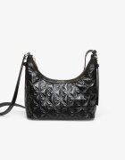 Calvin Klein Чанта Emblem Aop Debossed Shoulder Bag Black