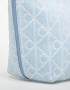 Calvin Klein Чанта Emblem Aop Denim Bucket Blue