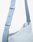 Calvin Klein Чанта Emblem Aop Denim Bucket Blue