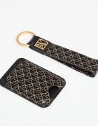 Calvin Klein Портфейл Emblem Aop Key Fob + Cardholder Black
