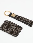 Calvin Klein Портфейл Emblem Aop Key Fob + Cardholder Black