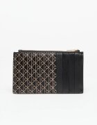Calvin Klein Портфейл Emblem Aop Top Zip Cardholder Black