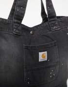 Carhartt WIP Чанта Denim Tote Black Destroy Wash Splatter
