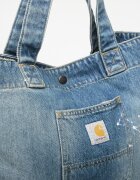 Carhartt WIP Чанта Denim Tote Blue Destroy Wash Splatter