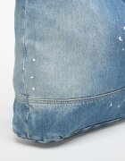 Carhartt WIP Чанта Denim Tote Blue Destroy Wash Splatter