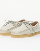 Clarks Originals Godney Boat. White Grain Lea