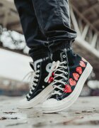 Comme des Garçons PLAY Сникърси Converse x Chuck 70 Hi Multi Heart Black/ Hi Risk Red/ Egret