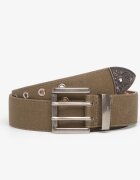 DIME Колан Waxed Canvas Belt Brown/Olive