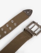 DIME Колан Waxed Canvas Belt Brown/Olive
