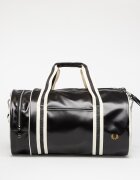FRED PERRY Classic Barrel Bag Black/ Ecru