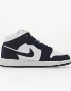 Jordan Air 1 Mid Kids Obsidian/ Obsidian-White-Grey Fog