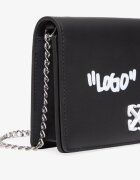 Off-White Чанта Jitney Wallet On Chain Quote Black/ White