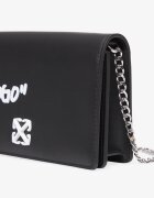 Off-White Чанта Jitney Wallet On Chain Quote Black/ White
