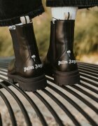 Palm Angels Kids Обувки Palm Angels Pa Chelsea Boot Black White