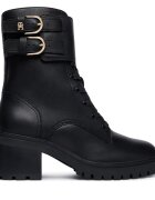 Tommy Hilfiger Зимни обувки Block Heel Buckled Lace-Up Boot FW0FW09578