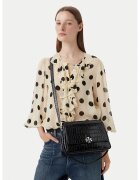 Tory Burch Дамска чанта Charlie Embossed Croc Shoulder Bag 183354