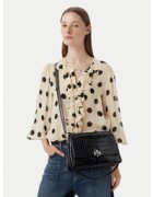 Tory Burch Дамска чанта Charlie Embossed Croc Shoulder Bag 183354