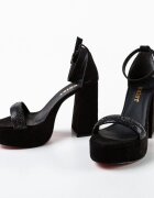 Exist Shoes Сандали на ток Gabama 2 Черни