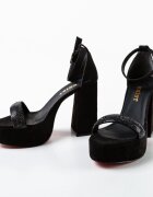 Exist Shoes Сандали на ток Gabama 2 Черни