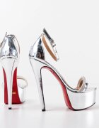 Exist Shoes Сандали на ток Tarafa Сребърни