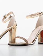 Exist Shoes Сандали на ток Taragan Златни