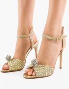 Wow Shoes Сандали на ток Genetor Златни