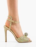 Wow Shoes Сандали на ток Genetor Златни