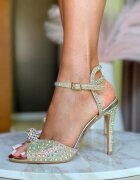 Wow Shoes Сандали на ток Genetor Златни