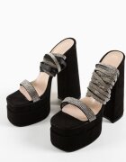 Wow Shoes Сандали на ток Strap Черни