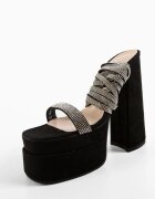 Wow Shoes Сандали на ток Strap Черни